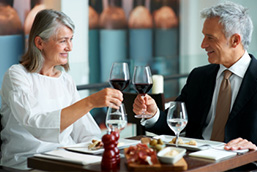 Mature couple in a restaurant