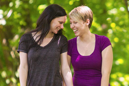 Lesbians dating in a park