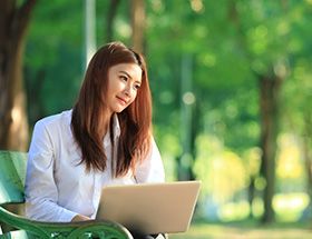 girl sitting in park