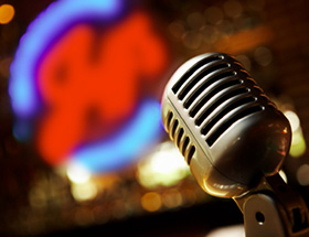 Microphone in a comedy club